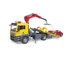 Bruder 1:16 MAN TGS Flat Top Tow Truck w/ Roadster Kids/Child Vehicle Toy 4y+