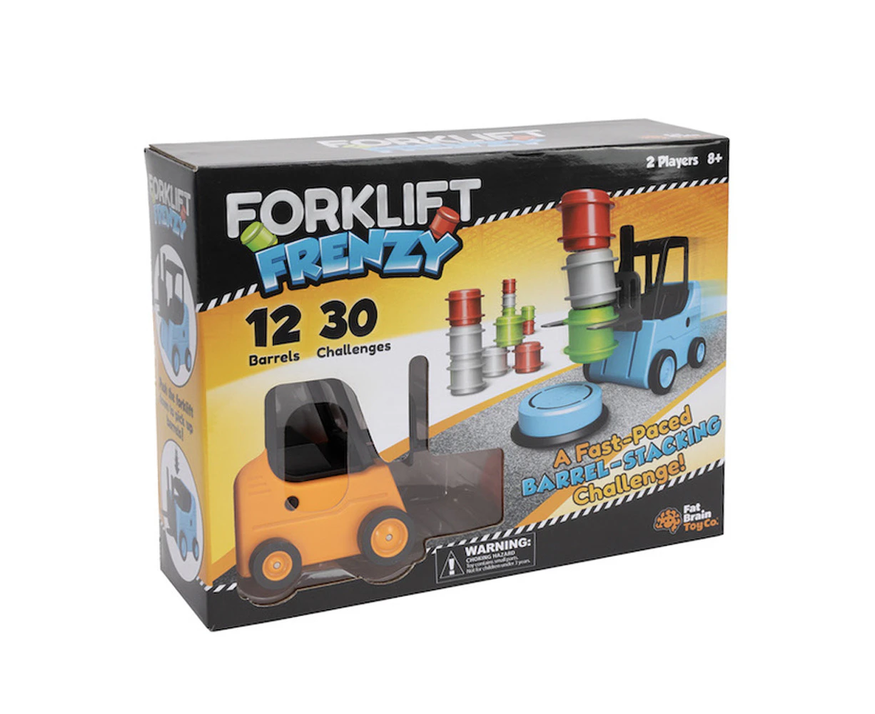 Fat Brain Toys Co 15cm Forklift Vehicle Frenzy Barrel Stacking Game Kids Toy 6+