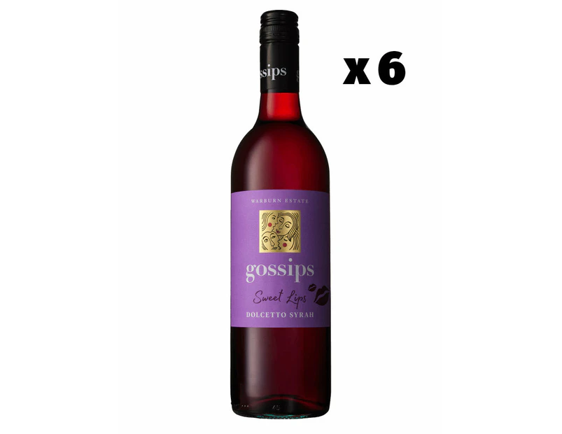 Gossips Sweet Lips Dolcetto & Syrah (shiraz) Sweet Red Wine Case 6 X 750ml