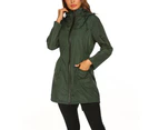 Women Waterproof Lightweight Rain Jacket Active Outdoor Hooded Raincoat-black