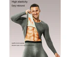 Men's Thickened Thermal Underwear Set Extreme Cold Weather Basic Thermal Underwear-Flower Grey