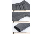 Men's Thermal Underwear Set Long Sleeve Long Pants Set Fleece Lined For Cold Winter Wear-Mid High Collar - Light Grey