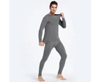 Thermal Underwear Long Johns for Men  Cold Weather Base Layer Top and Leggings Bottom Winter Set-Dark gray