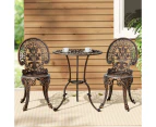 Gardeon 3PC Patio Furniture Outdoor Bistro Set Dining Chairs Cast Aluminium Bronze