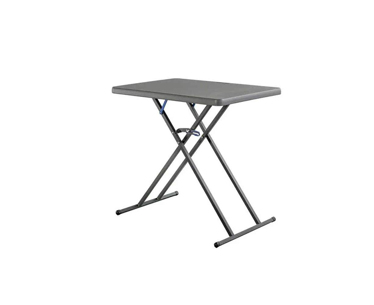 Quest 66cm Adjustable Camp Table Outdoor Camping/Hiking Portable Desk Silver