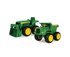 John Deere 15cm Kids Sandbox Vehicle Play/Toys/2y+ Tractor w/ Dump Truck Green