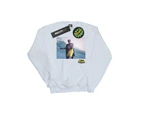 DC Comics Girls Batman TV Series Surfing Logo Sweatshirt (White) - BI10485