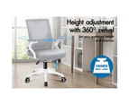 ALFORDSON Mesh Office Chair Executive Computer Gaming Racing Work Fabric Seat Grey & White