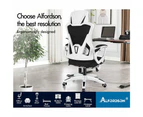 ALFORDSON Mesh Office Chair Racing Executive Computer Fabric Seat Recliner Work Black & White