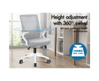 ALFORDSON Mesh Office Chair Gaming Executive Computer Fabric Seat Racing Work Grey and White