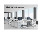 ALFORDSON Mesh Office Chair Gaming Executive Computer Fabric Seat Racing Work Grey and White