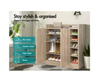 ALFORDSON Shoes Storage Cabinet 21 Pairs Shoe Racks with Open Shelves Wooden
