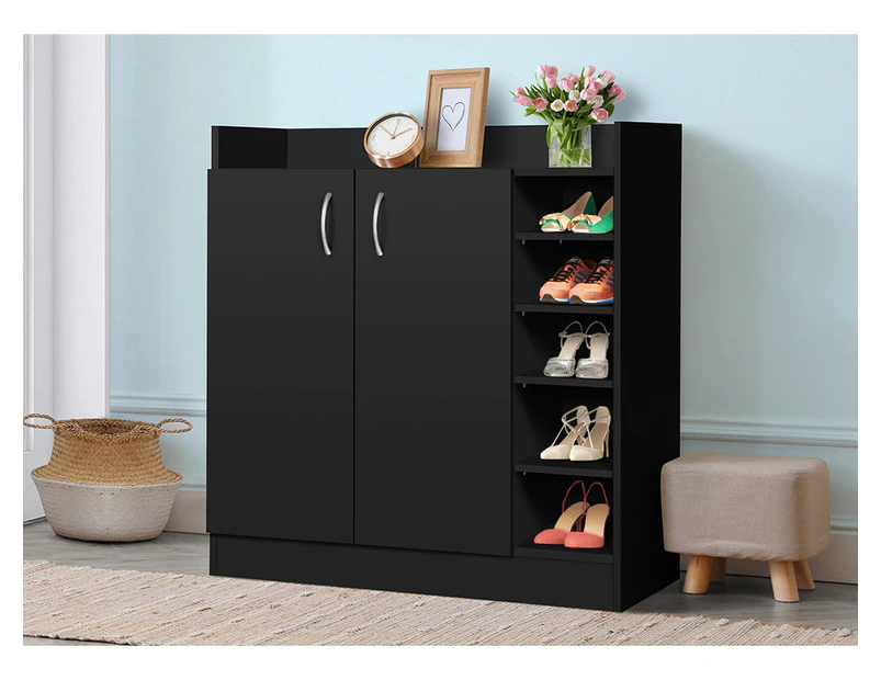 ALFORDSON Shoe Cabinet Storage Rack Drawer Organiser Shelf 21 Pairs Black