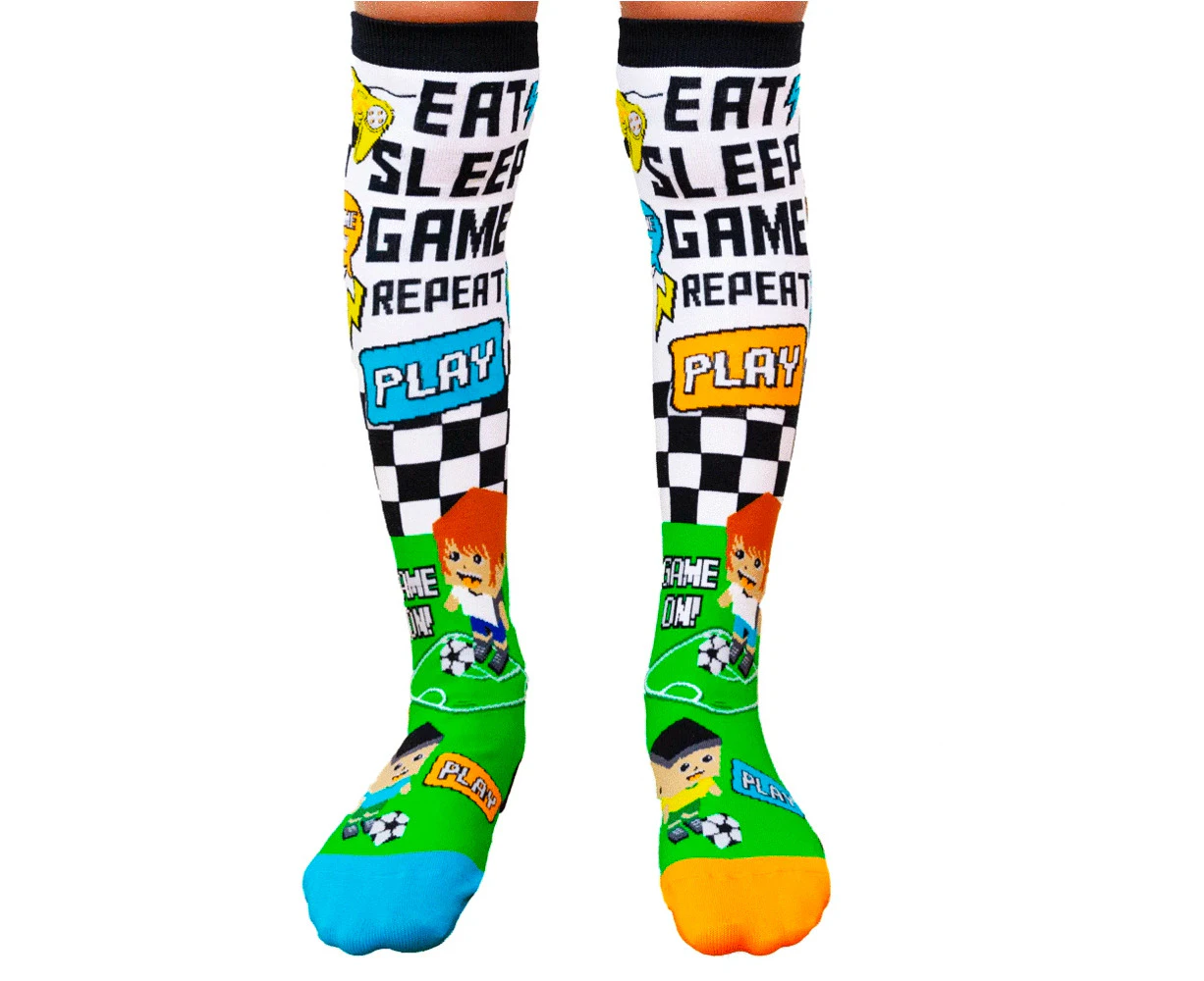 Madmia Game Play Controller Long Knee High Socks Pair Unisex - Game