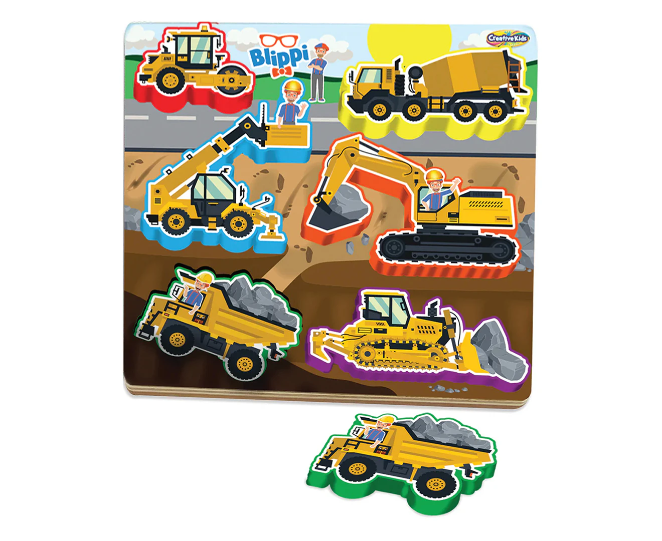 Creative Kids Blippi Construction Vehicle 6-Piece Puzzle