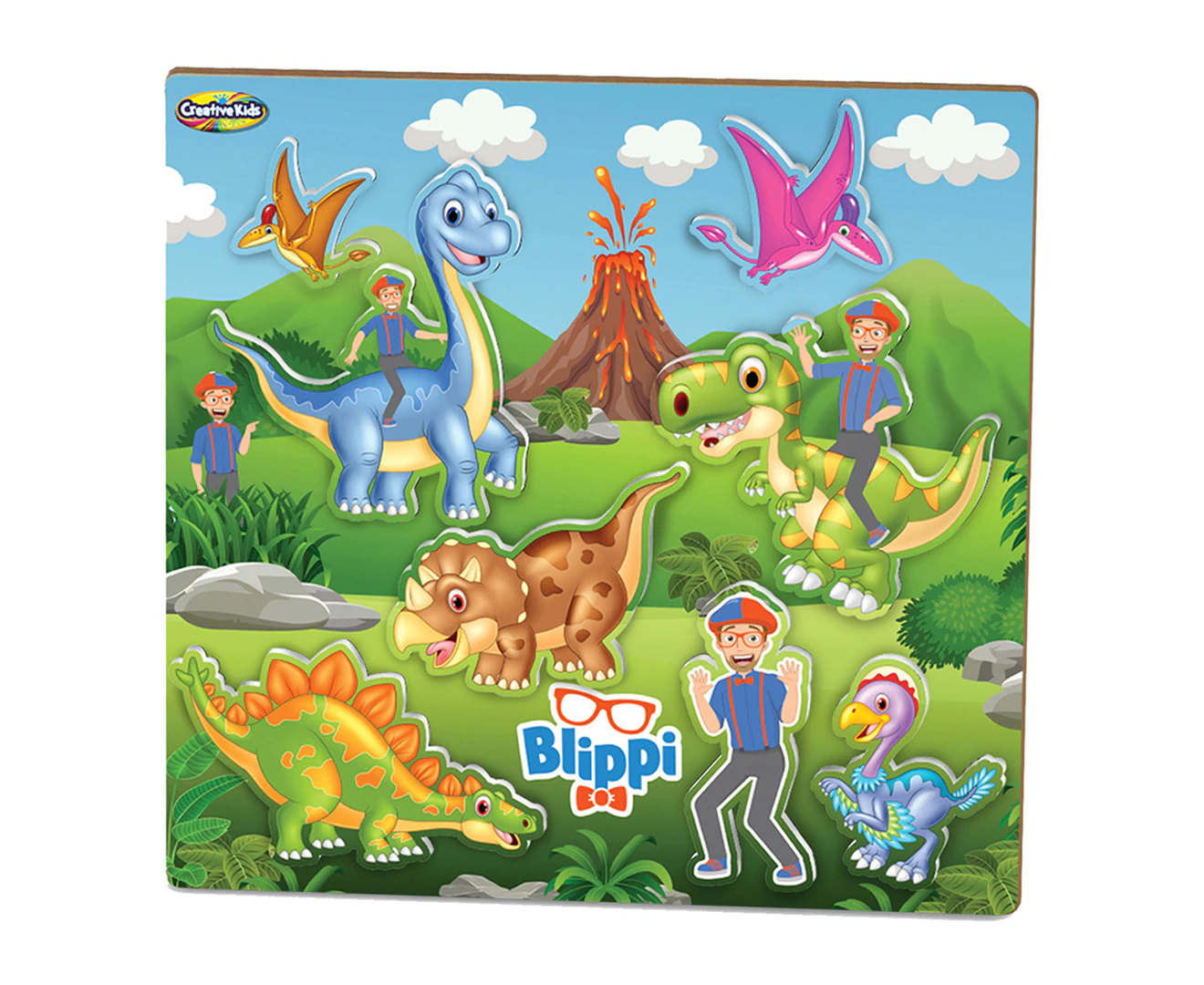 Creative Kids Blippi Dinosaur 6-Piece Wooden Puzzle