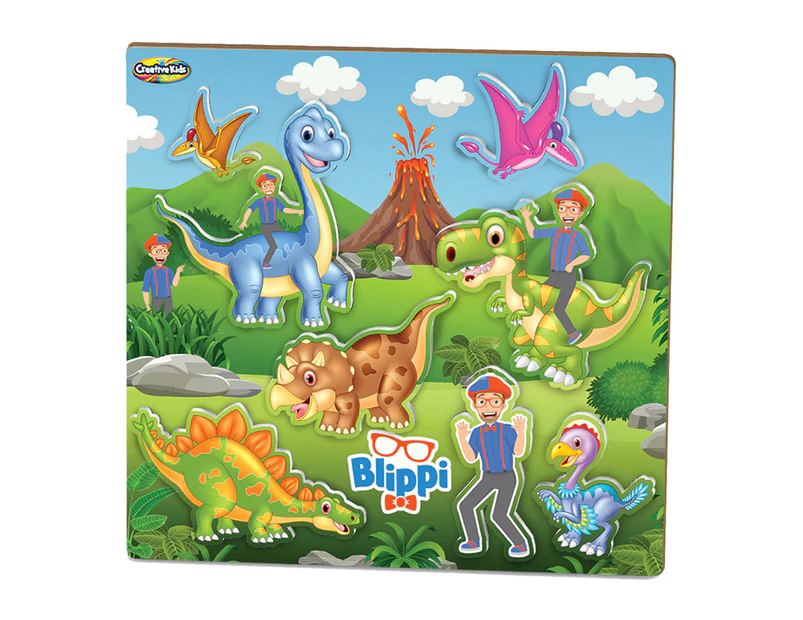 Creative Kids Blippi Dinosaur 6-Piece Wooden Puzzle