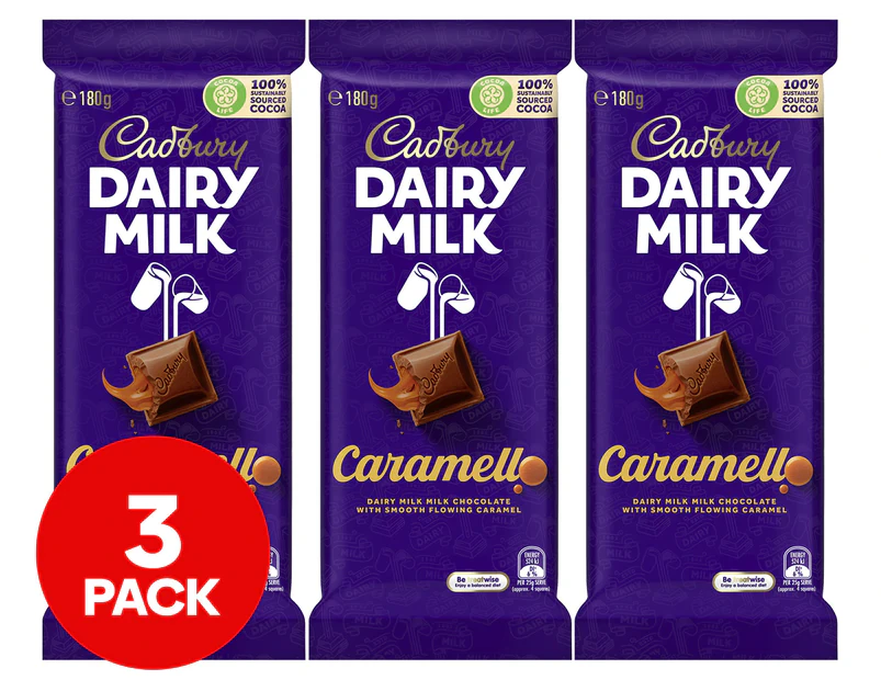 3 x Cadbury Dairy Milk Caramello 180g