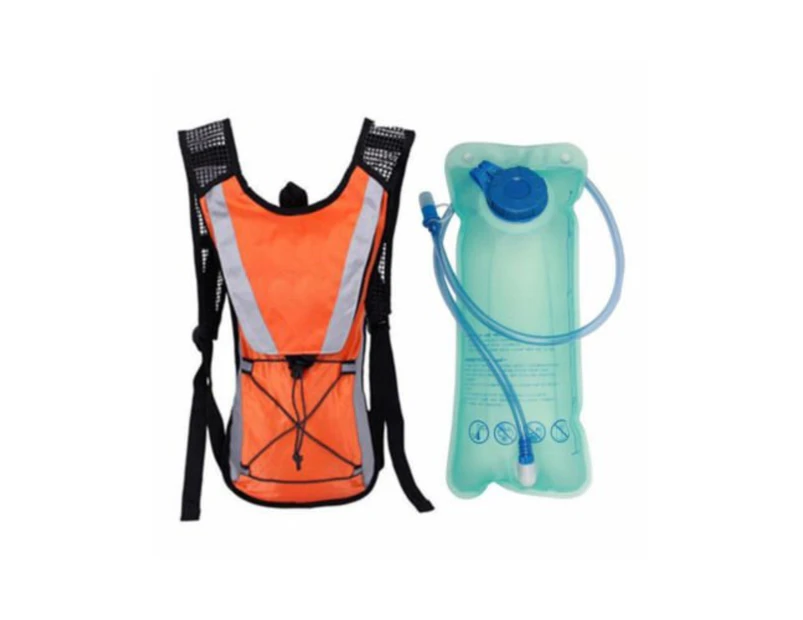 2L Water Bladder Outdoor Hiking Cycling Running Hydration Pack - Orange