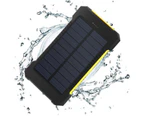 5000mAh Solar Power Bank 2 Dual USB External Battery Charger LED - Black