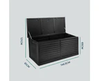 Black 490L Outdoor Storage Box Bench