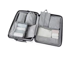 7pcs Packing Cubes Travel Pouches Suitcase Storage Bag - Grey