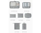 7pcs Packing Cubes Travel Pouches Suitcase Storage Bag - Grey