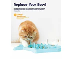 Petstages Hunt N Snack Mat Wet and Dry Slow Food Bowl for Cats - Blue