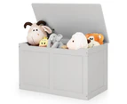 Giantex Kids Toy Box Storage Ottoman Chest Children Room Organiser w/Flip-Top Lid, Grey