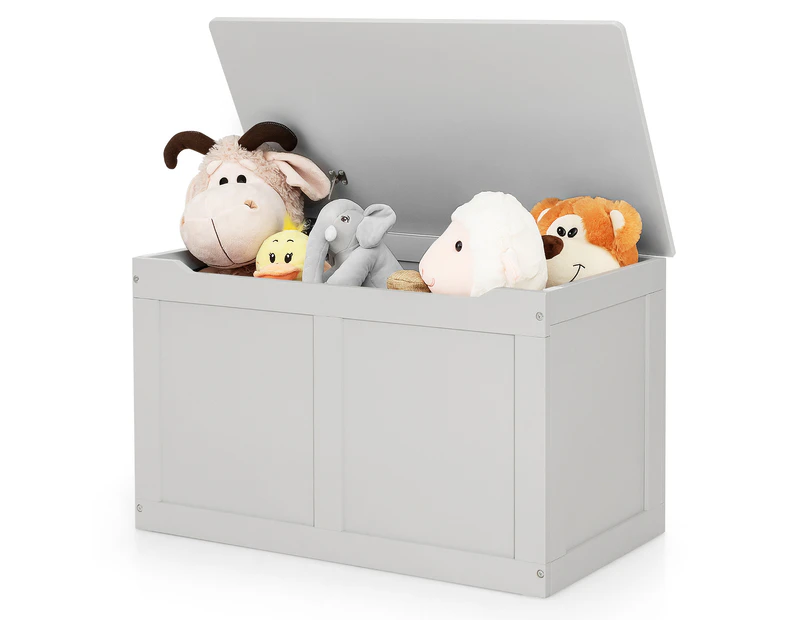 Giantex Kids Toy Box Storage Ottoman Chest Children Room Organiser w/Flip-Top Lid, Grey