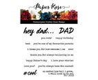 Paper Rose Clear Stamp - Hey Dad Sentiments 18333