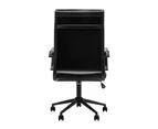 Drake Office Chair Mobile Task Chair High Back with arms Black PU leather