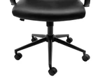 Drake Office Chair Mobile Task Chair High Back with arms Black PU leather