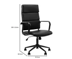 Drake Office Chair Mobile Task Chair High Back with arms Black PU leather