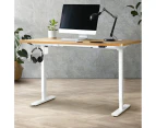 Oikiture 150CM Electric Standing Desk Single Motor Height Adjustable Sit Stand Table Top OAK