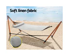 Gardeon Hammock Bed Outdoor Camping Timber Hammock with Stand Grey