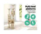 i.Pet Cat Tree 180cm Tower Scratching Post Scratcher Wood Condo House Toys Beige