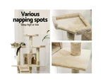 i.Pet Cat Tree 180cm Tower Scratching Post Scratcher Wood Condo House Toys Beige