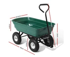 Gardeon Garden Cart Dump 270kg Hand Trailer Trolley Wagon Wheelbarrow Pull 75L