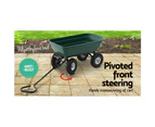 Gardeon Garden Cart Dump 270kg Hand Trailer Trolley Wagon Wheelbarrow Pull 75L