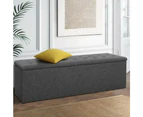 Artiss Storage Ottoman Blanket Box 140cm Linen Dark Grey