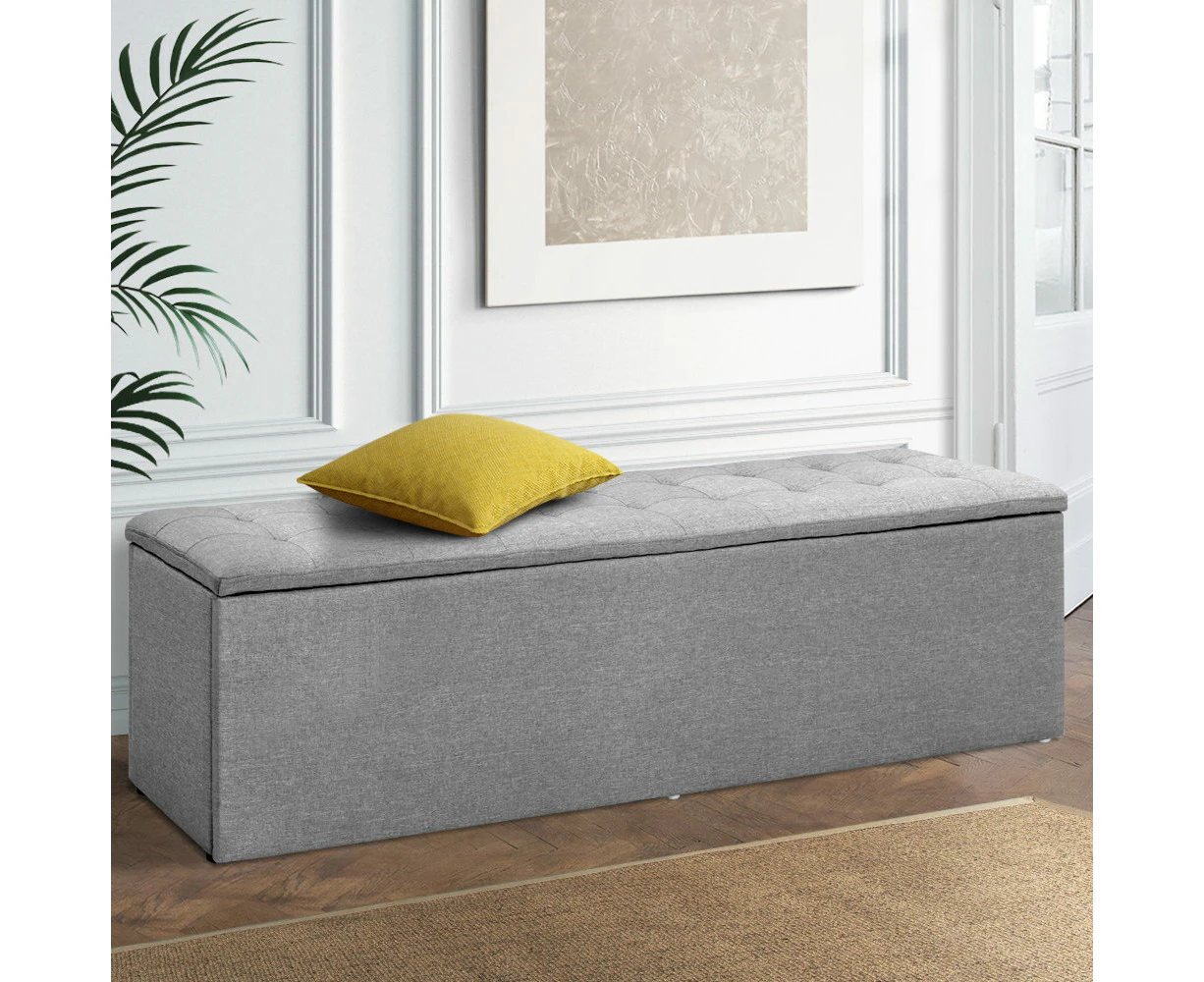 Artiss Storage Ottoman Blanket Box 140cm Linen Grey