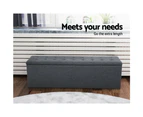 Artiss Storage Ottoman Blanket Box 140cm Linen Dark Grey