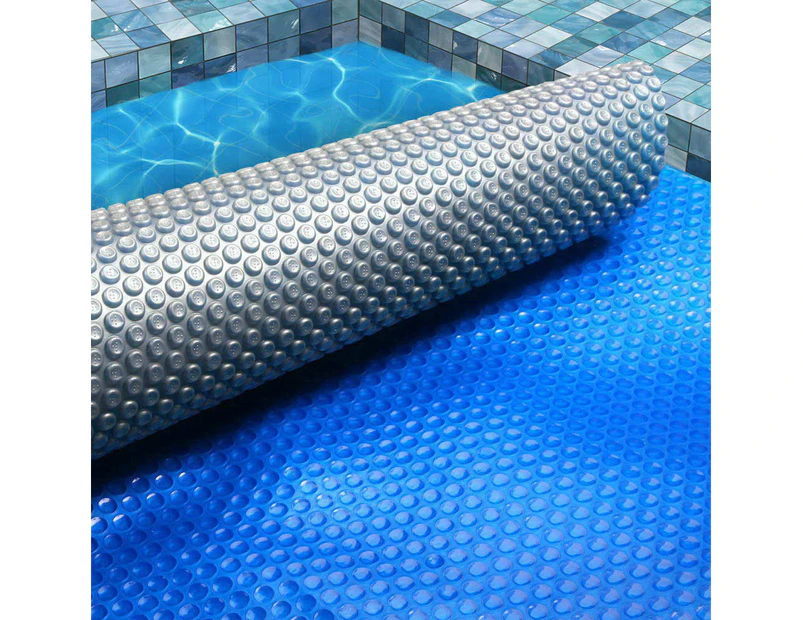 Aquabuddy Pool Cover 500 Micron 10x4m Swimming Pool Solar Blanket Blue Silver