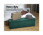 Artiss Storage Ottoman Blanket Box 140cm Velvet Green