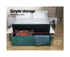 Artiss Storage Ottoman Blanket Box 140cm Velvet Green