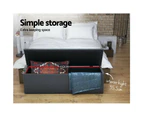 Artiss Storage Ottoman Blanket Box 140cm Linen Dark Grey