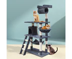 i.Pet Cat Tree 141cm Tower Scratching Post Scratcher Condo Wood House Bed Grey