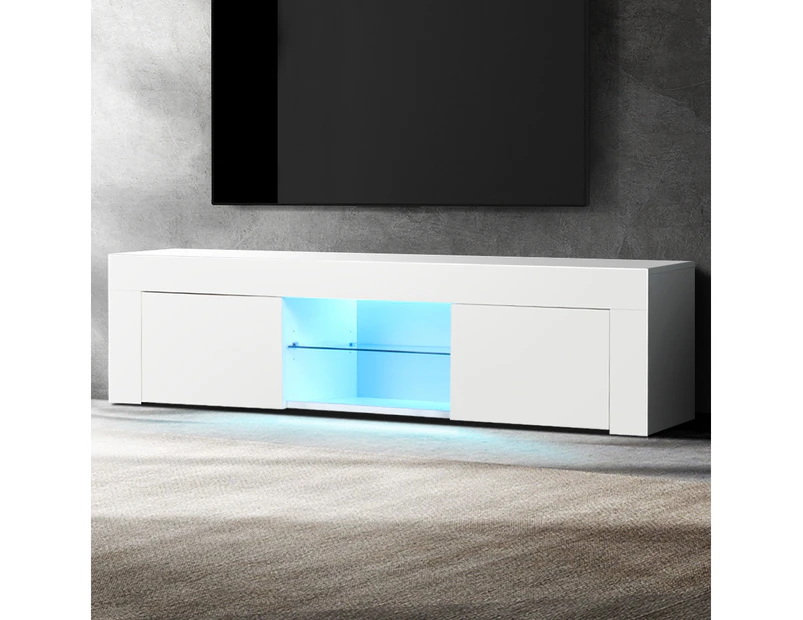 Artiss Entertainment Unit TV Cabinet LED 130cm White Angus