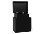 Artiss Bedside Table 2 Drawers Lift-up Storage - COLEY Black